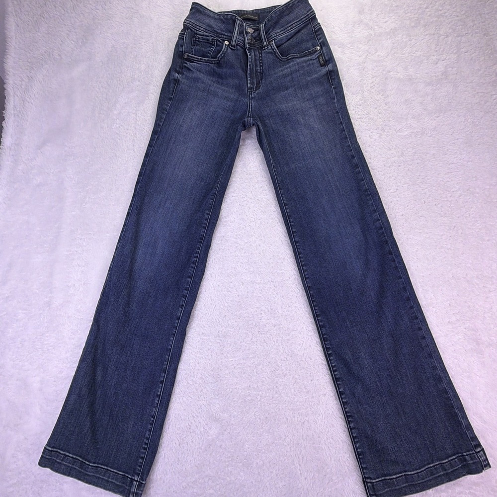 Silver Jeans Co Avery Trouser Wide Leg Jeans Womens 26x32 Blue Dark Wash Stretch